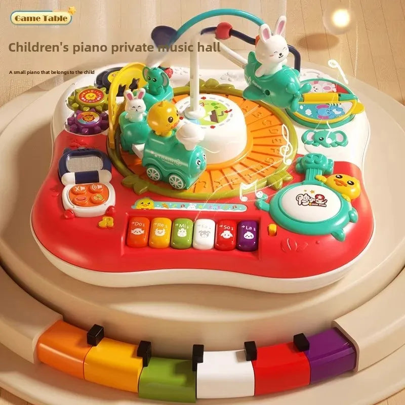 Kids Multifunctional Early Education Game Table Electric Train Baby Montessori Learning Busy Board Sensory Toys for Toddler Gift