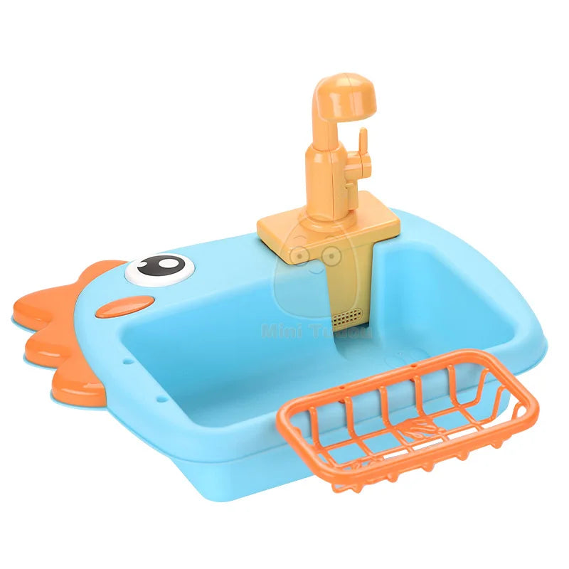 Kids Toy Pretend Play Kitchen Electirc Water Machine Wash Fruit Vegetable Game Early Educational Toys For Children Birthday Gift