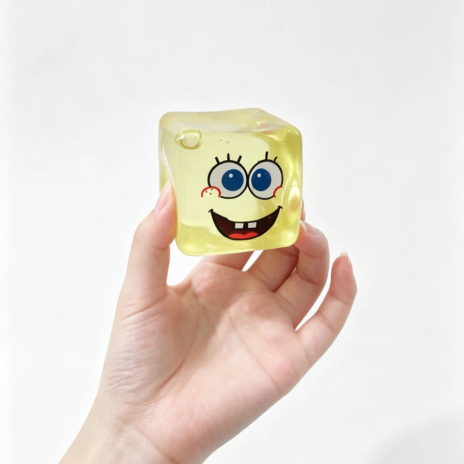 Squishy In Stock SpongeBob Squishy Stress Relief Cube Toy, Malt Sugar Slow Rebound Squeeze Fidget Toy Birthday Gift