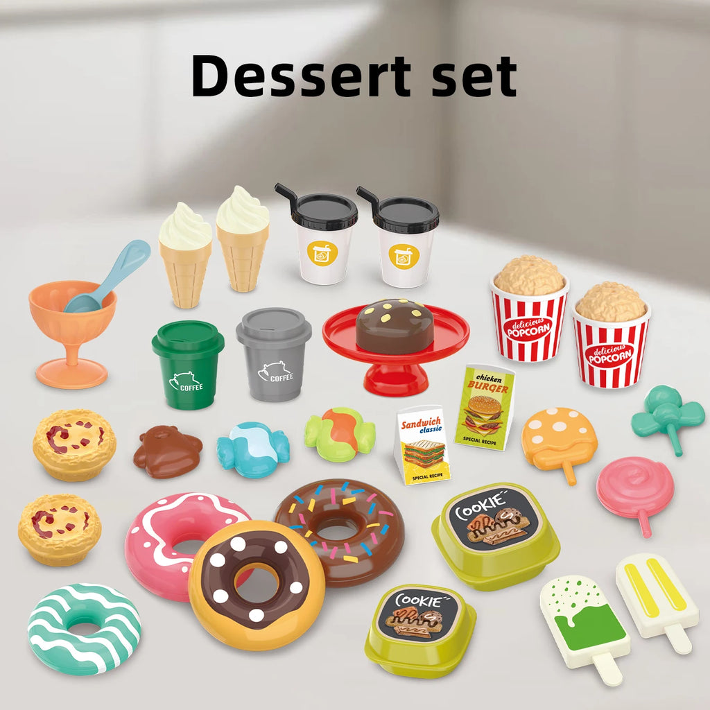 Children's Toys Pretend Play, Barbecue, Fast Food, Pizza, Sushi, Afternoon Tea, Desserts, Kitchen Food, Toy Sets