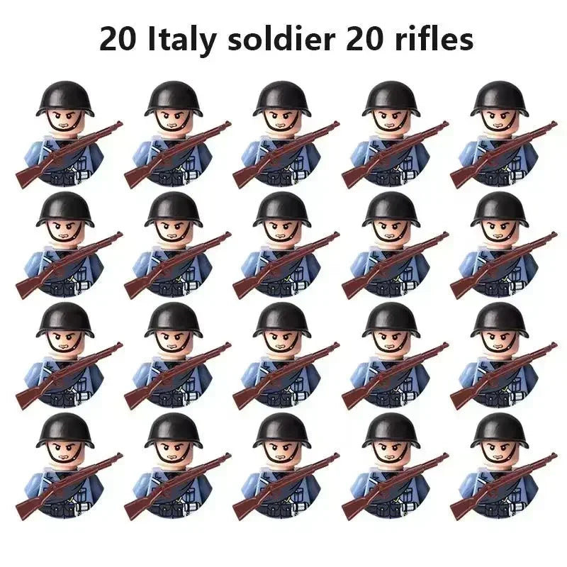 20 toys for soldiers and children from the Soviet Union, Britain, China, French, Polish and Canadian.