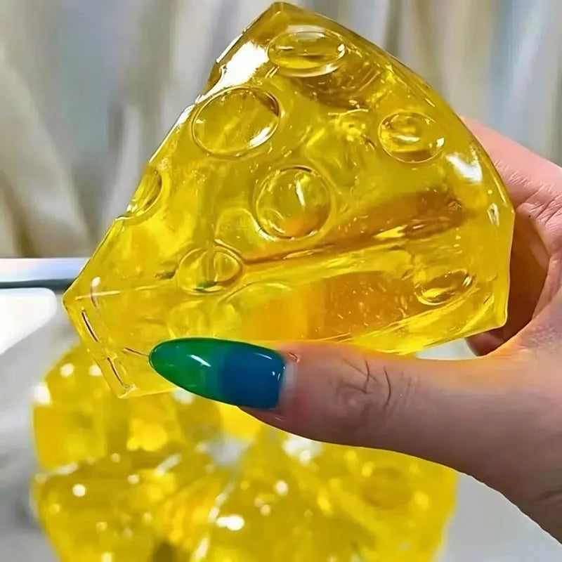 Squishy Honey Cheese Square Fidgets Toys Super Soft Mochi Cheese Squeeze Toy Funny Anti-stress Sensory Toy For Adults Gifts