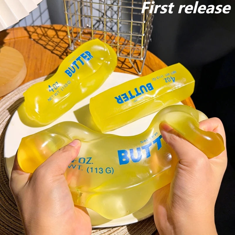 Squishy Simulated Butter Squeeze Stress Relief Toy Soft Slow Rising Sensory Fidget for Anxiety ADHD Autism Gift for Adults
