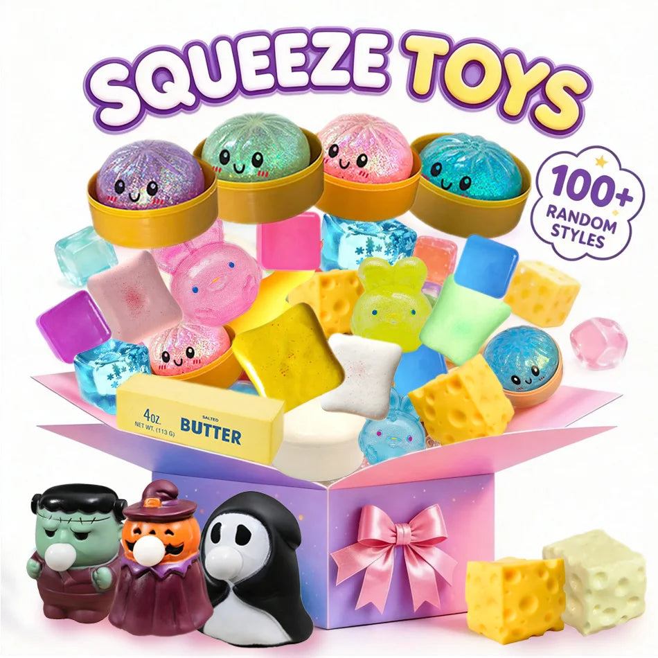 Squishy Toys Collection, Slow Rising Soft Squeeze Fidget Sensory Toys, Simulation Food Series Including Dumpling Squishy, Butter