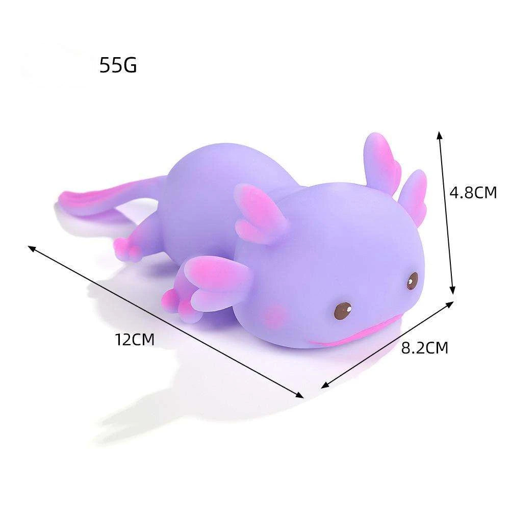 Cute Axolotl Squishy Squeeze Toy Kawaii Salamander Stress Relief Sensory Fidget Toy Soft Slow Rising Animal Squishy