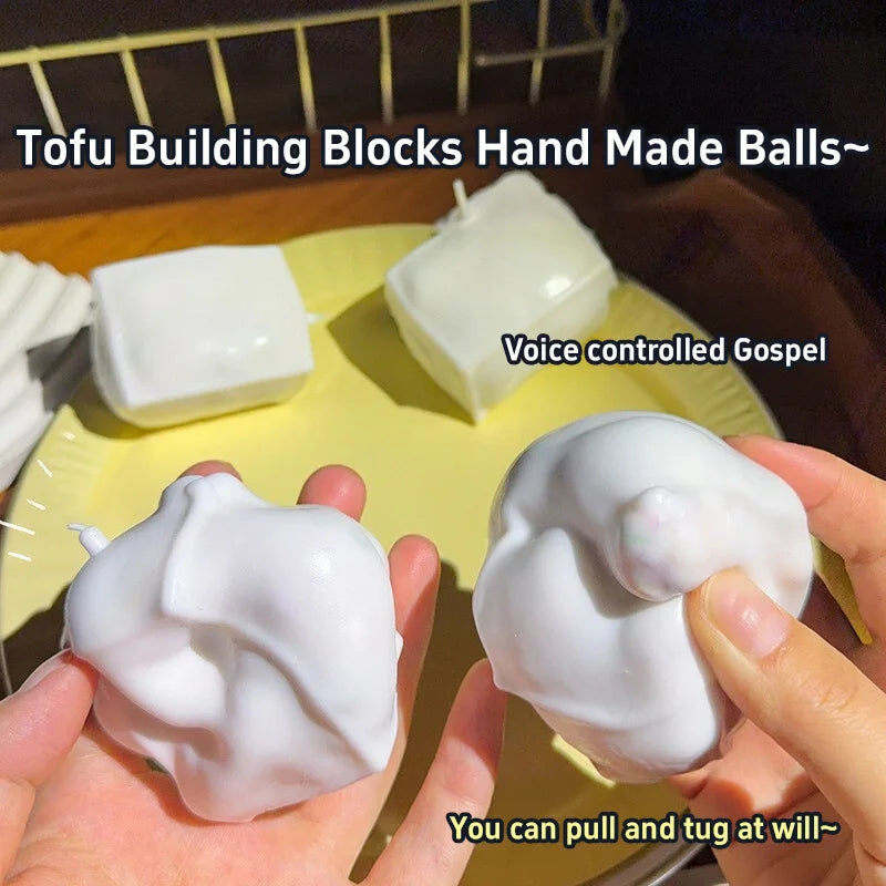 Squishy Tofu Shaped Toys Stress Ball Diy Handmade Squeeze Ball Toy Stress Relieving And Ventilating Toy For Home Decoration