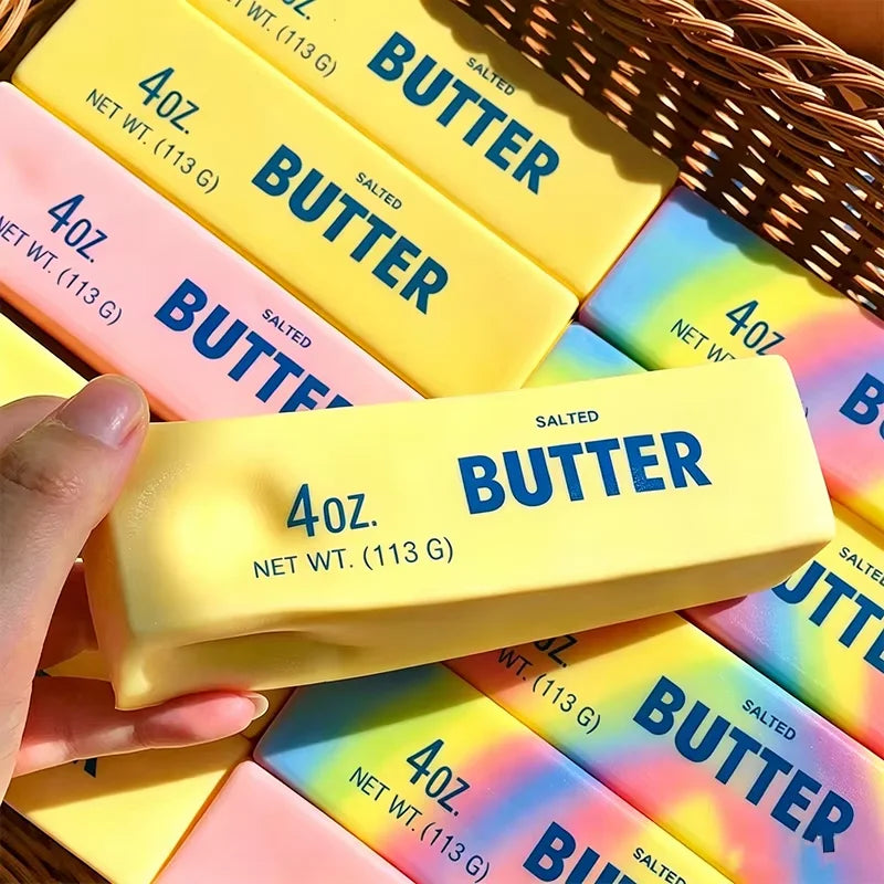 Squishy Butter Stick Fidget Toy - Slow Rising Sensory Squeeze Toy for Stress & Anxiety Relief, Cute Fake Food Desk Toy, Novelty