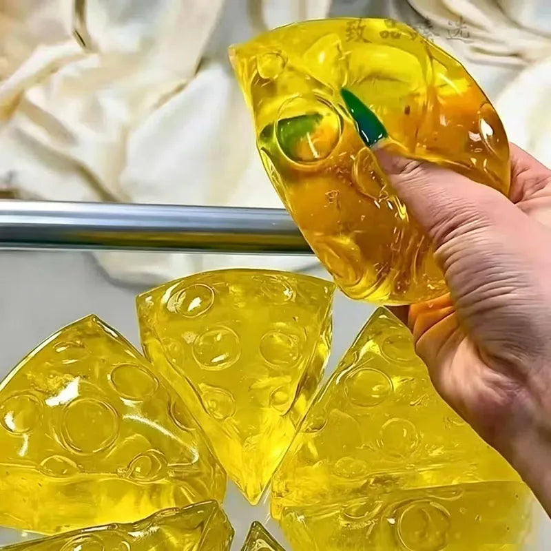 Squishy Honey Cheese Square Fidgets Toys Super Soft Mochi Cheese Squeeze Toy Funny Anti-stress Sensory Toy For Adults Gifts