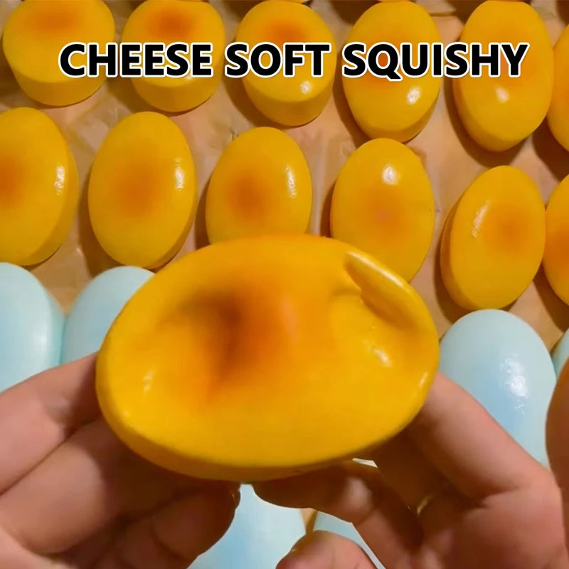 Squishy Cheese Shape Squishy Squeeze Toy Soft Slow Rising Stress Relief Sensory Fidget Toy Portable Anti-Anxiety for Adults