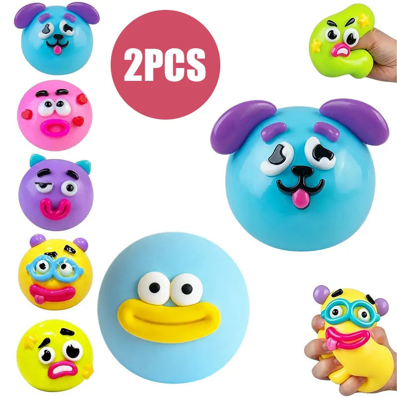 Fashion DIY Curiosities Smushers Squishy Dog Face Swap Toy Comfort Slow Rise Mood Relief Hand Squeeze Toy For Birthday Xmas Gift
