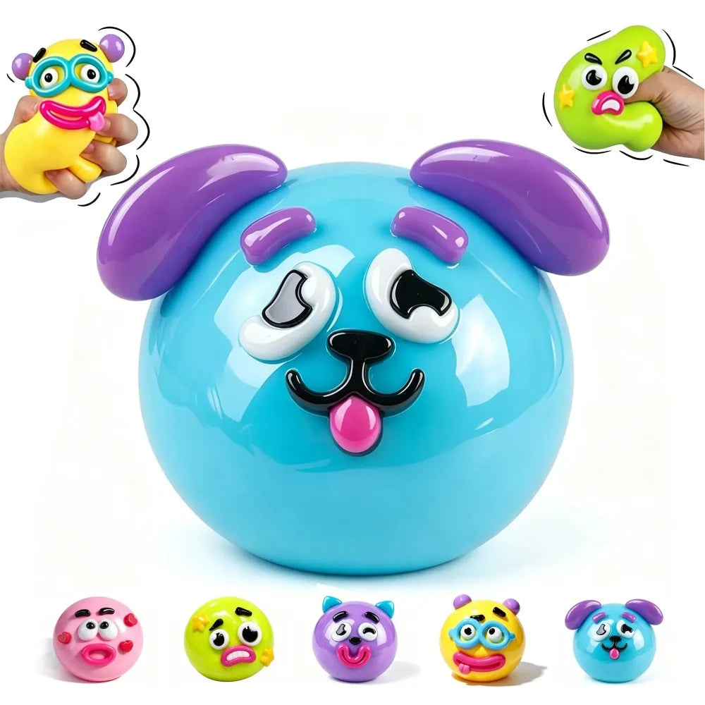 NEW Smushers Squishy, Curiosities Dog Face Swap Squishy Toy, Soft Moldable Cute Slow Rise Squeeze Toy, Relaxing Sensory
