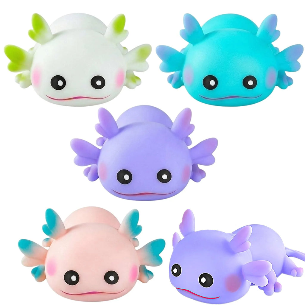 Cute Axolotl Squishy Squeeze Toy Kawaii Salamander Stress Relief Sensory Fidget Toy Soft Slow Rising Animal Squishy